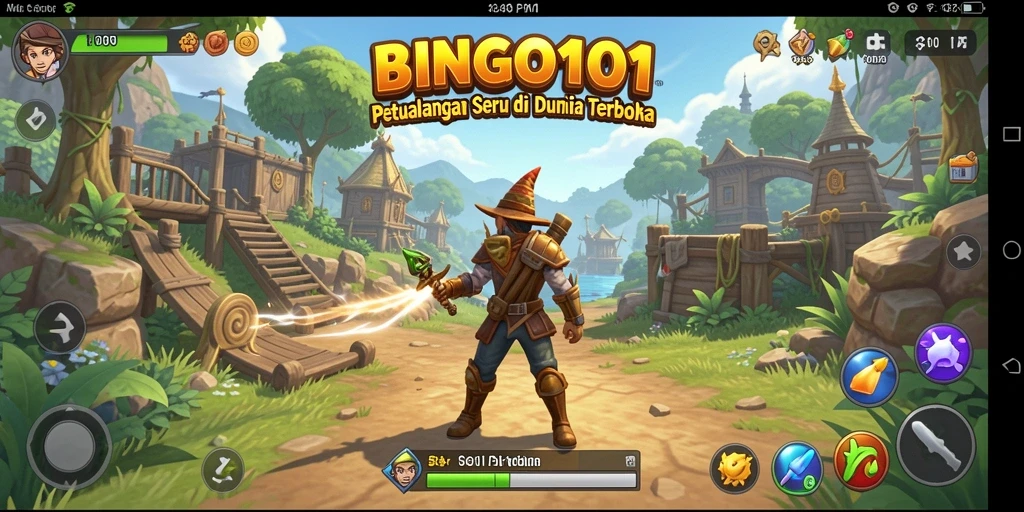 Tangkapan layar BINGO101 menunjukkan eksplorasi dunia terbuka yang menakjubkan.