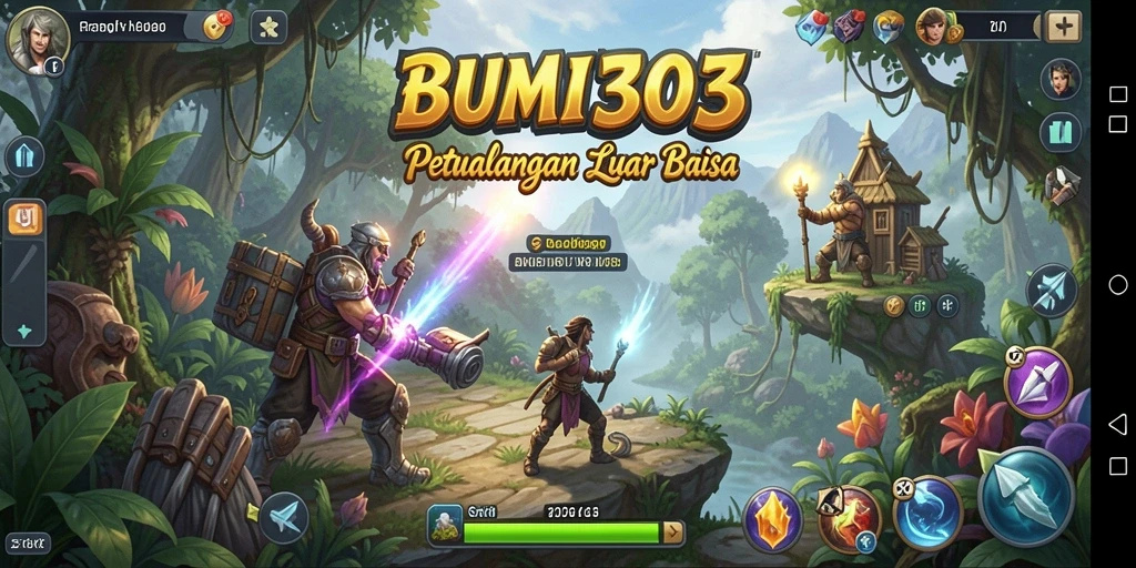 Tangkapan layar utama BUMI303 menampilkan pemain yang sedang membangun strateginya.