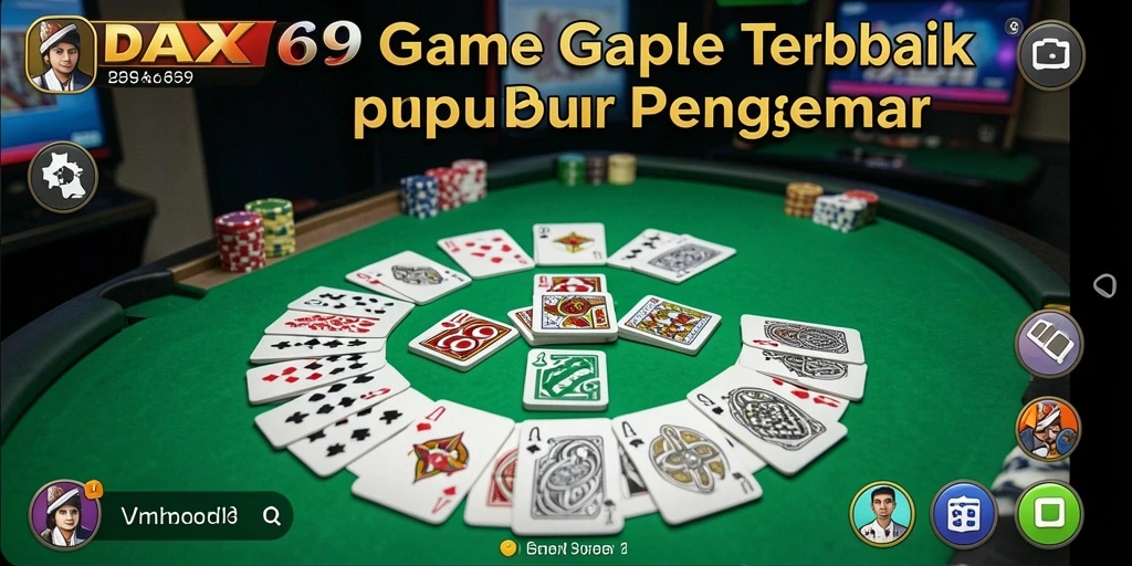 Tampilan gameplay Gaple yang seru dan interaktif di DAX69.