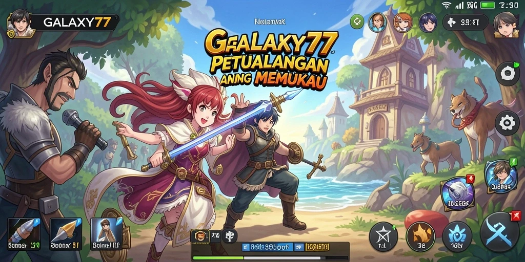 Tangkapan layar gameplay GALAXY77 dengan karakter anime yang menakjubkan.