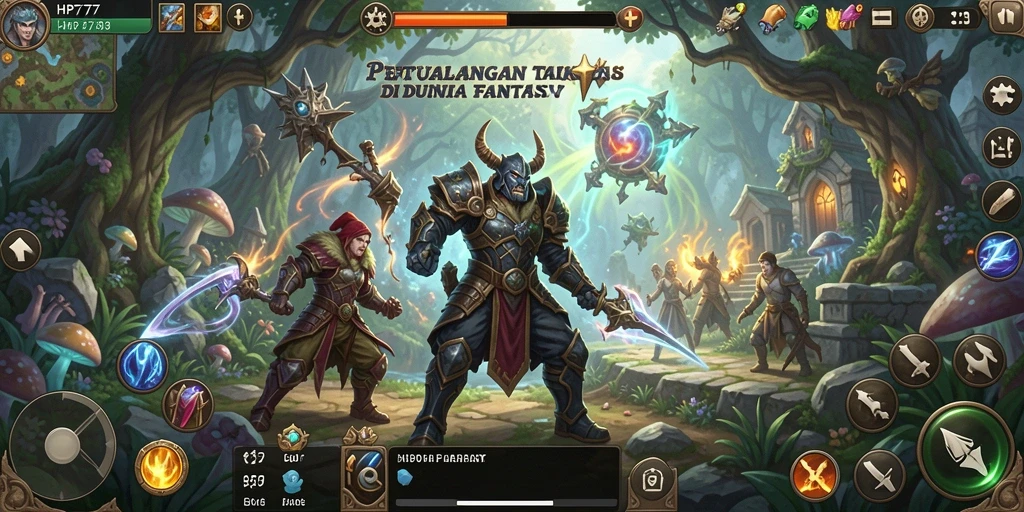 Tampilan gameplay RPG yang mendebarkan dari HP777.