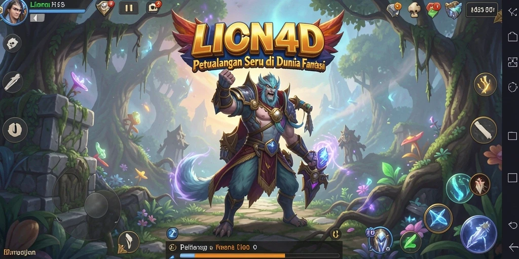 Screenshot gameplay LION4D yang menampilkan eksplorasi dunia petualangan.
