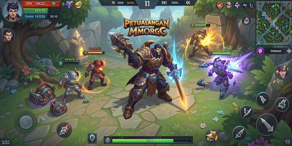 Tangkapan layar utama OH222 menampilkan aksi seru dalam gameplay MMORPG.