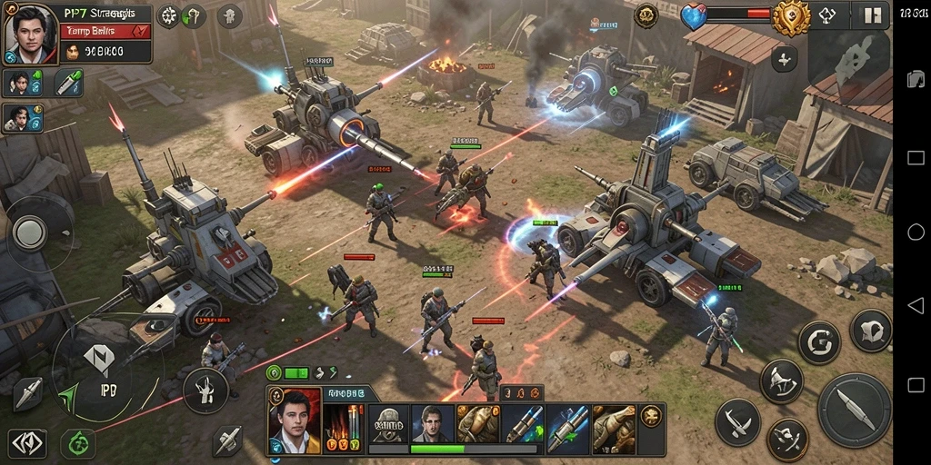 Tangkapan layar gameplay PP7 menampilkan pertarungan strategis yang intens.