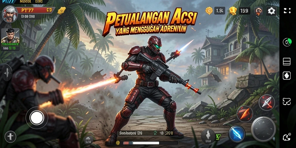 Tampilan gameplay PT777 yang mendebarkan dan penuh aksi.