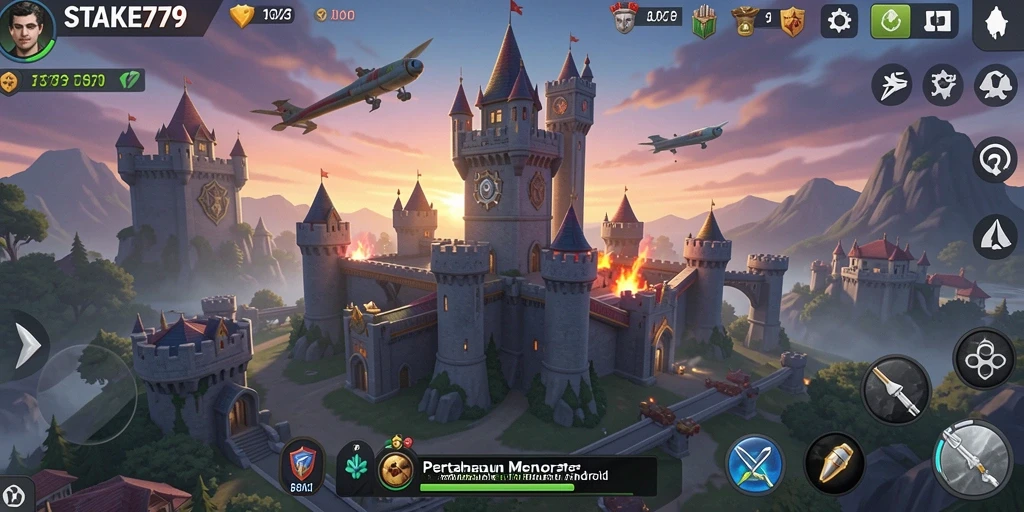 Screenshot STAKE779 menunjukkan aksi menegangkan dalam permainan Tower Defense.
